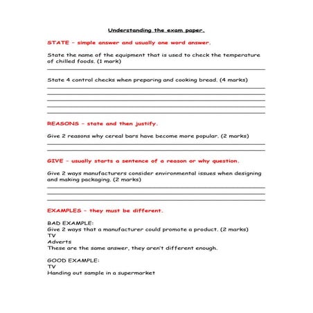 Understanding the exam