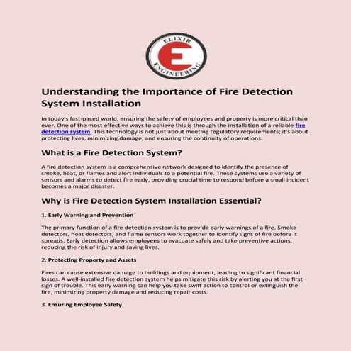 Understanding the Importance of Fire Detection System Installation