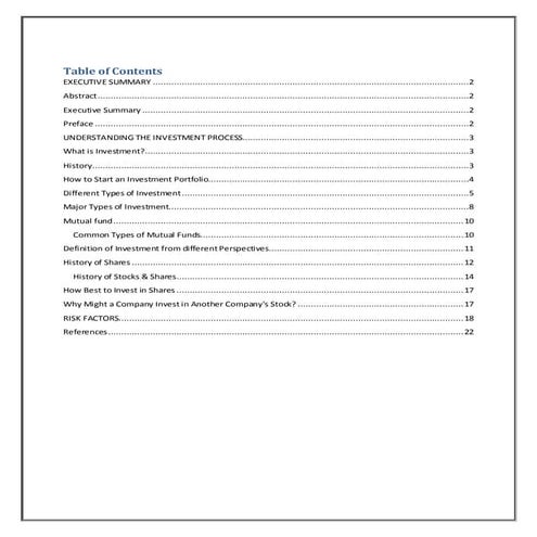 the investment process | DOCX