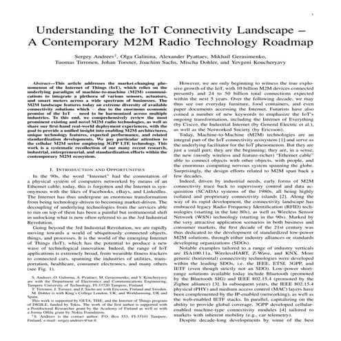 Understanding the IoT Connectivity Landscape – A Contemporary M2M Radio Techn...