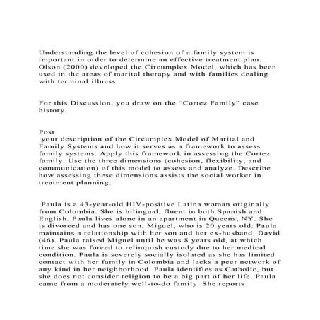 Understanding the level of cohesion of a family system is import