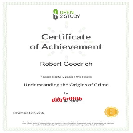 Understanding the originis of crime certificate