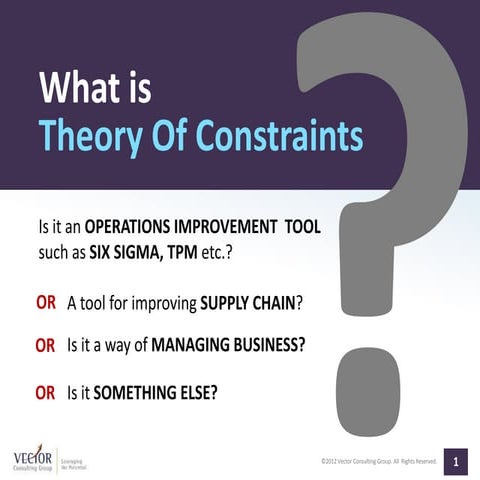 Understanding theory of constraints | PPT