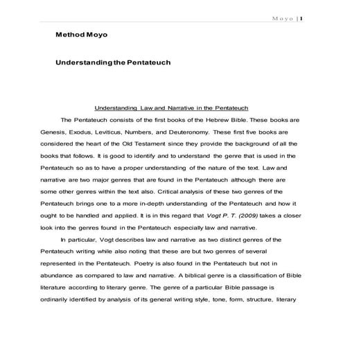 Understanding the pentateuch