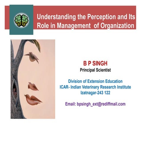 Understanding the perception and its role in successful management of organiz...