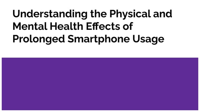 A closer look at Smartphone Negative Effects