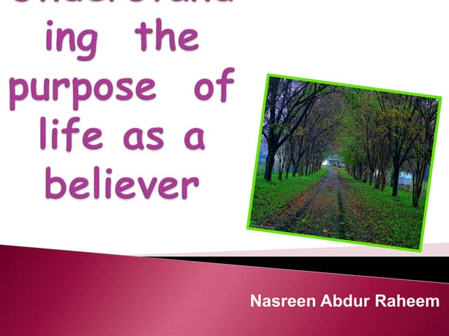 Understanding the purpose of life as a believer