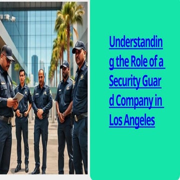 Understanding the Role of a Security Guard Company in Los Angeles