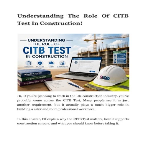 Understanding the CITB Test: Enhancing Safety and Professionalism in UK ...