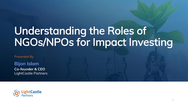 Understanding the Role of NGOs/NPOs for Impact Investing | PDF