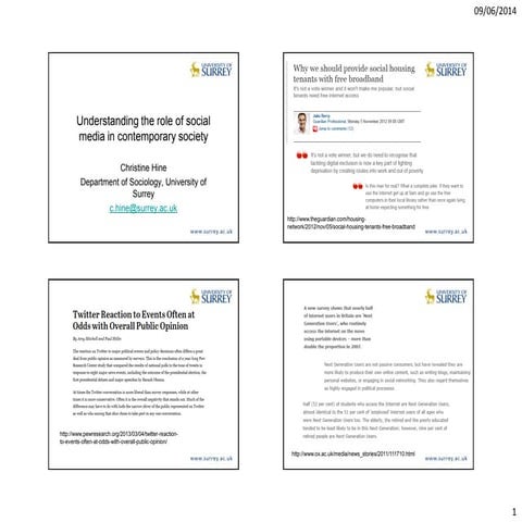 Understanding the role of Social Media in Contemporary Society by Chris Hine