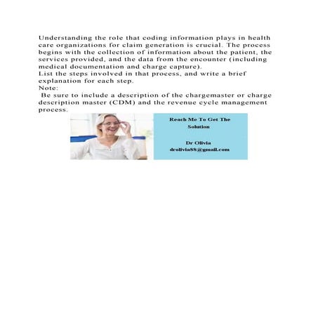 Understanding the role that coding information plays in health care .docx