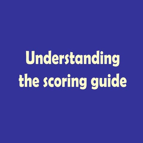 Understanding the scoring guide | PPT