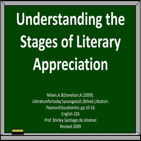 Understanding the stages of literary appreciation