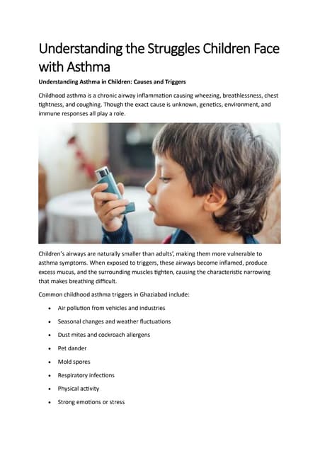 Asthma in children & Infants: Symptoms and Treatment | PPTX | Lung and ...