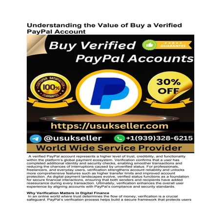 Understanding the Value of Buy a Verified PayPal Account.docx