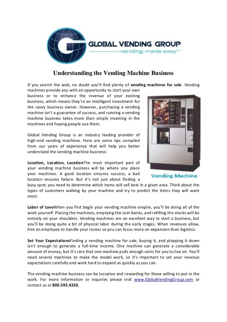 Understanding the vending machine business