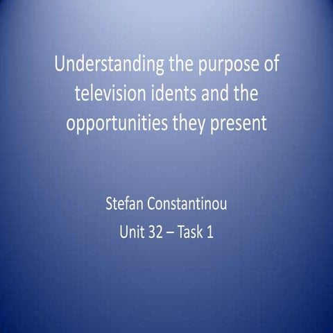 Understanding TV Idents