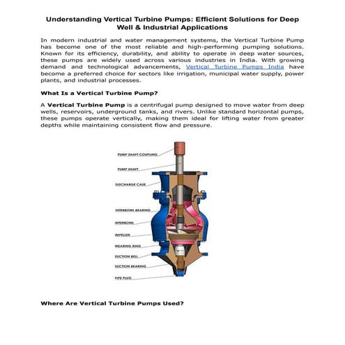 Understanding Vertical Turbine Pumps: Efficient Solutions for Deep Well ...