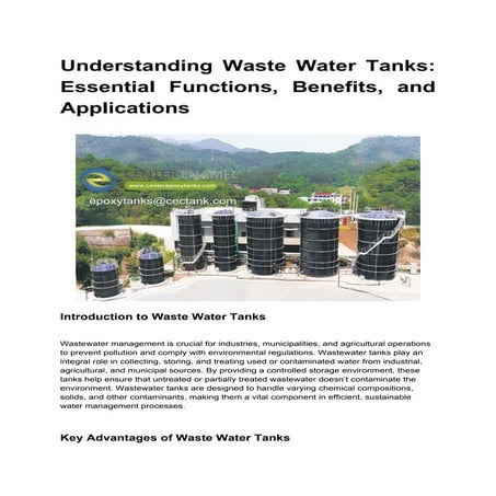 Process Water Tanks_ Essential Benefits, Applications, and Selection ...