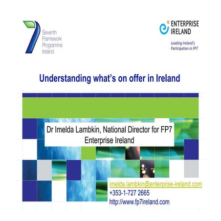 ERC - Understanding Whats On Offer in Ireland - Dr Imelda Lambkin
