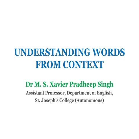 Understanding Words from Context