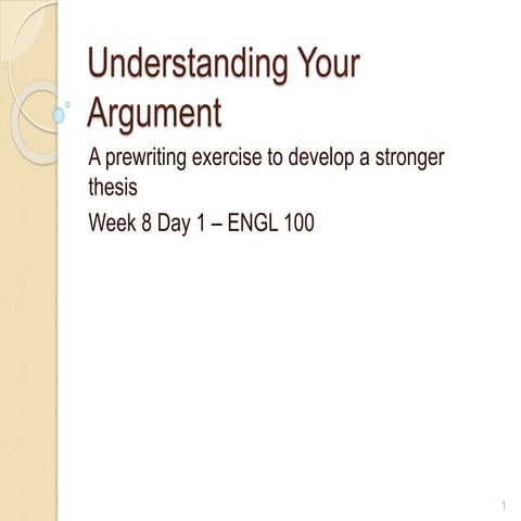 Understanding your argument - Research Papers