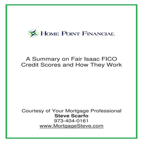 Understanding How Your Fair Issac Credit Scores (FICO) Scores and How They Work