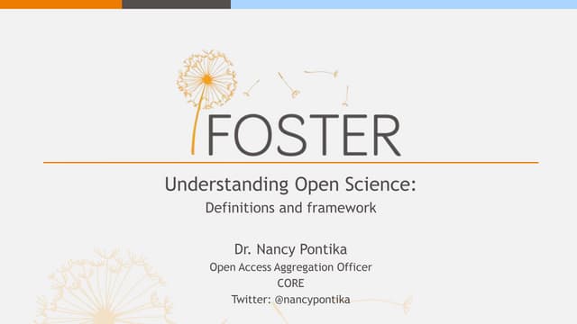 Understanding Open Science: Definitions and framework 