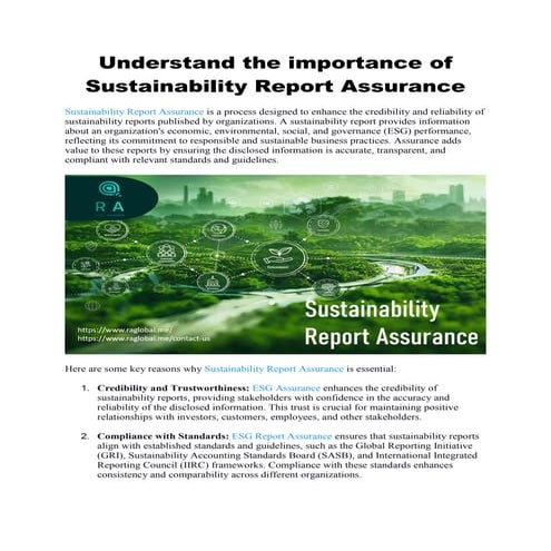 Understand the importance of Sustainability Report Assurance.pdf