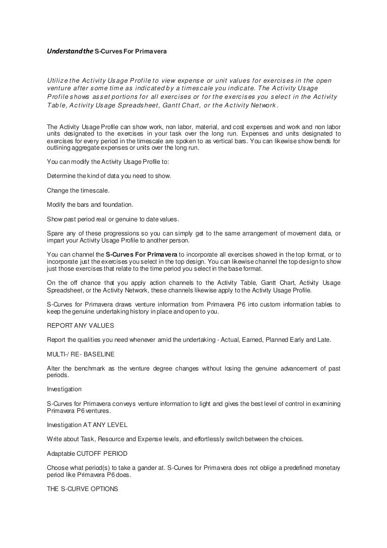 Understand the s curves