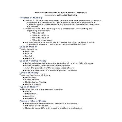 Understnading Theories