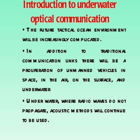 Under water communication ppt 