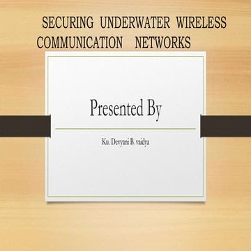 Underwater wirelesscommunication