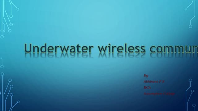 Underwater wireless communication