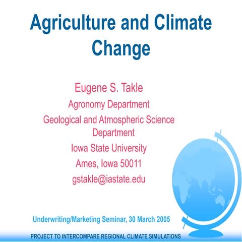 Agriculture and Climate Change | PPT