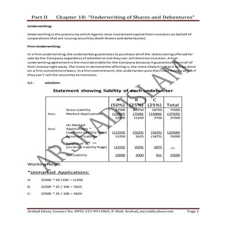 Under writing (chp 18)