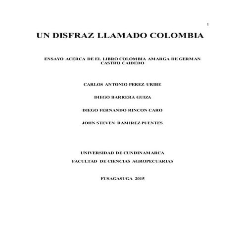 Un disfraz llamado colombia