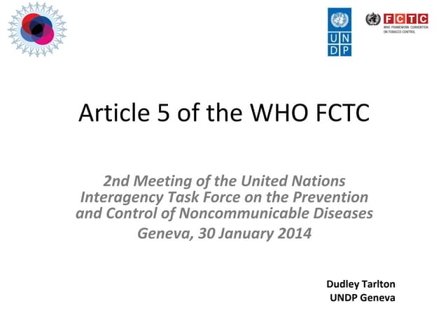 Article 5 of the WHO Framework Convention on Tobacco Control (FCTC) 