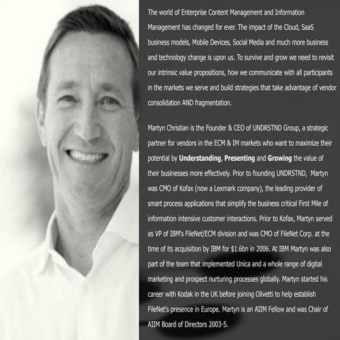 UNDRSTND Group - AIIM London - Oct 2015 - Strategic Priorities for ECM Vendors
