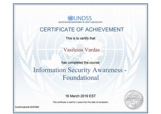 Undss bsafe certificate | PDF