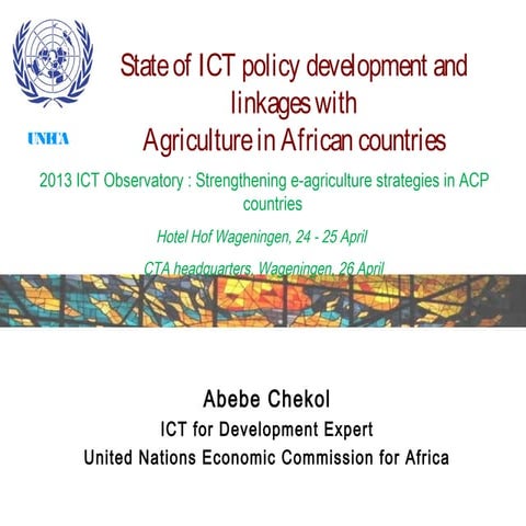 UNECA- State of ICT policy and linkage with agriculture in africa