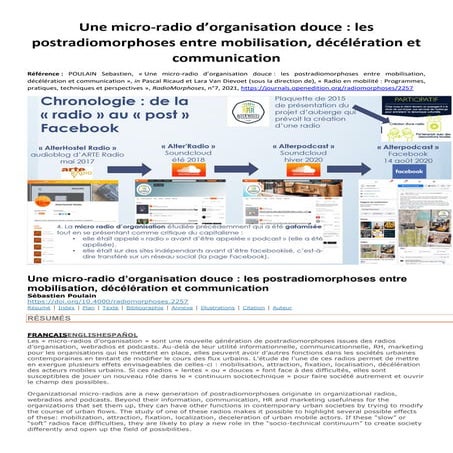 Une micro-radio d organisation douce 