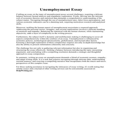 Unemployment Essay. YouthUnemployment Essay PDF Labour Economics ...