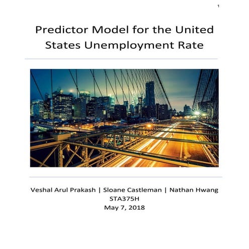 United States Unemployment Rate Predictor Model