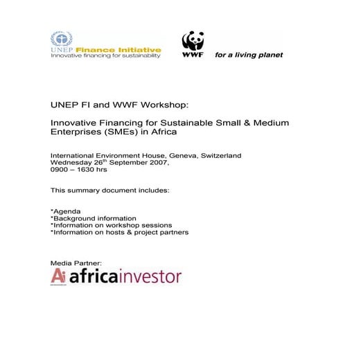 Unepfi wwf workshop