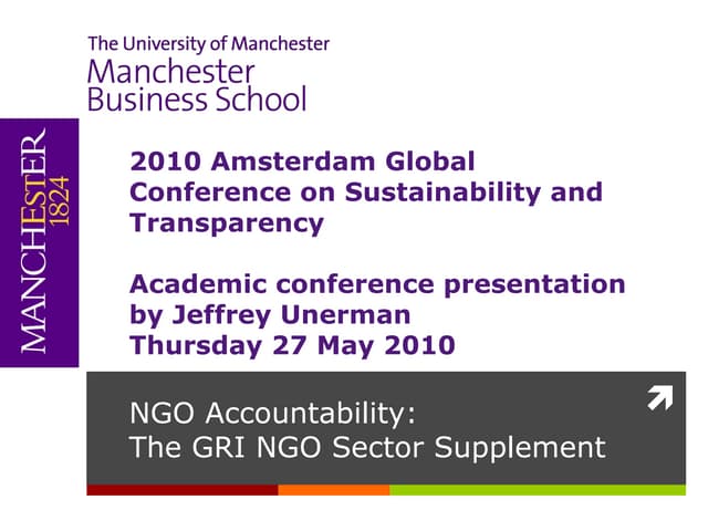 GRI Conference - 27 May- Unerman - NGO Accountability