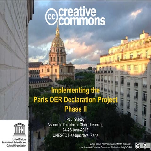 UNESCO Implementing the Paris OER Declaration - Phase 2