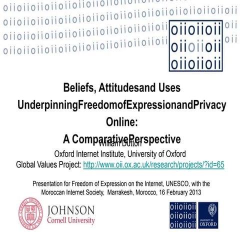 Beliefs, Attitudes and Users Shaping Freedom of Expression on the Internet in...