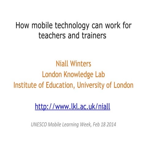 How mobile technology can work for teachers and trainers